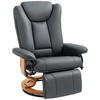 RELAXSESSEL, drehbarer TV-Sessel, Liegefunktion, Fußstütze Lederoptik Dunkelgrau - Dunkelgrau, Leder/Holzwerkstoff (88/103/78cm) - HOMCOM