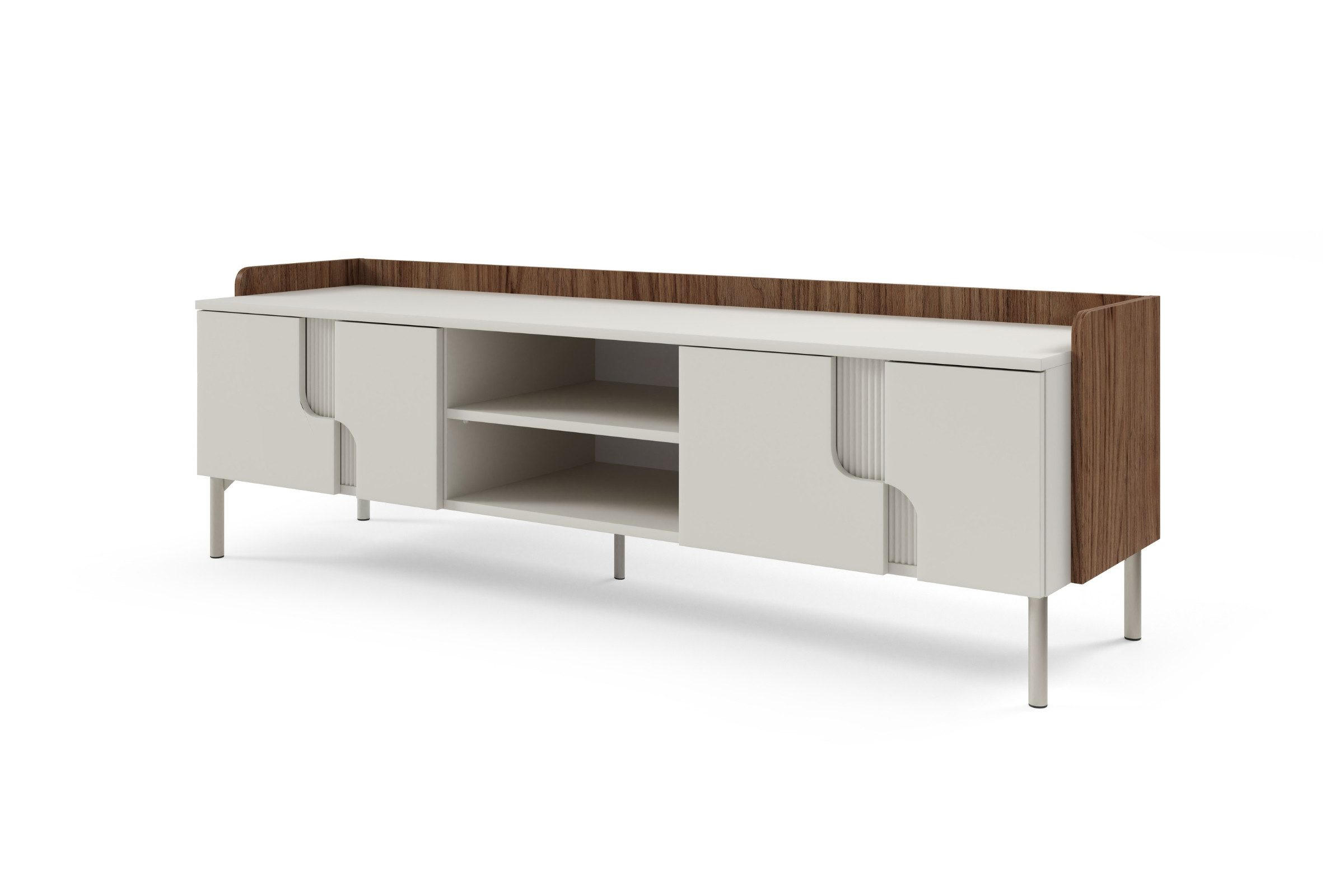 TV-LOWBOARD PAURO 10 160/51/42 cm in Walnuss Alba / Kaschmir - Kaschmir/Walnussfarben, Holzwerkstoff (160/51/42cm) - Deine Möbel 24