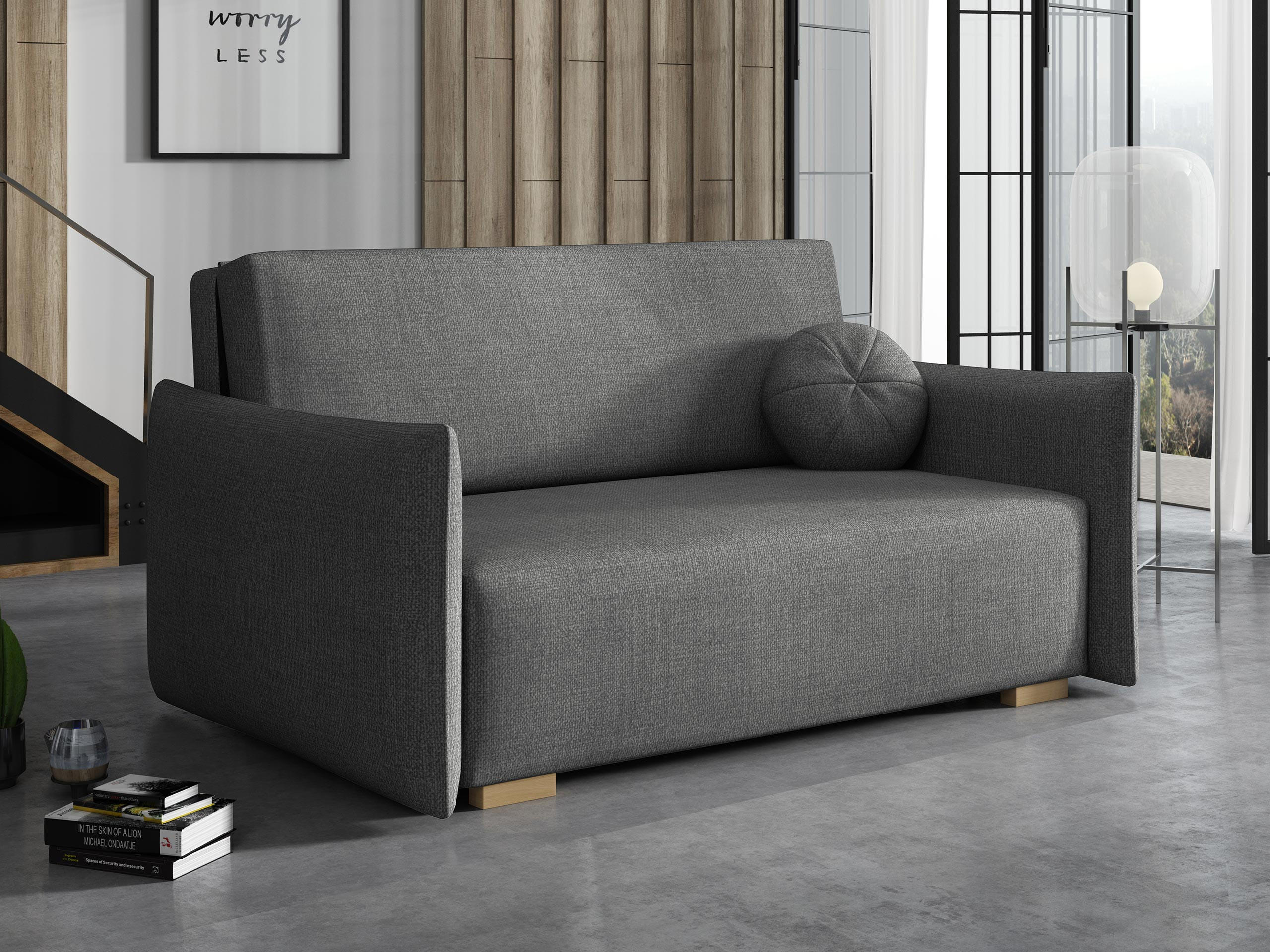 SCHLAFSOFA Viva Glov III - Naturfarben/Grau, Holz/Textil (157/85/98cm) - MIRJAN24