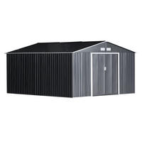 GERÄTEHAUS, Stahl, Kohlegrau - Grau, Metall (386/200/340cm) - Outsunny