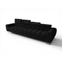 SOFA 4-sitzer Bastien In Stoff Moly - Schwarz, Holzwerkstoff/Textil (335/95/97cm) - Fun Möbel