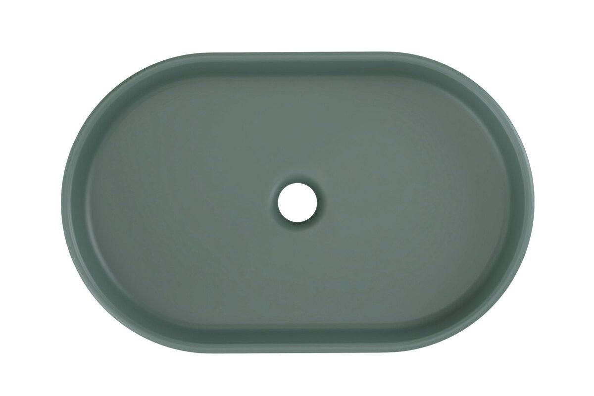 AUFSATZWASCHBECKEN 40 cm - RIVER2 BM288 in Schwarz/Matt - Dunkelgrün, Keramik (55/12/35cm)