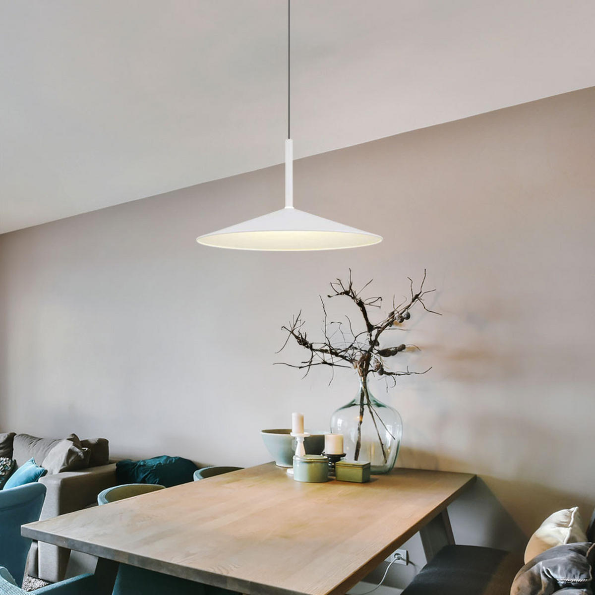 LED HÄNGELEUCHTE Metall Weiß - Weiß, Metall (47.5/47.5/150cm) - Globo Lighting