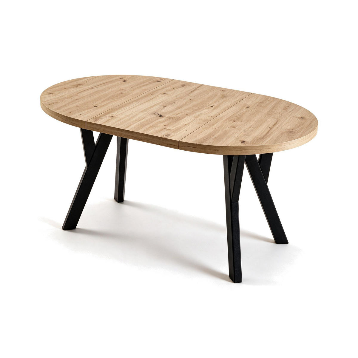 ESSTISCH ausziehbar rund 90-190 cm ATO Aristan, Auszugstisch mit Einlegeplatte - Dunkelbraun/Schwarz, Holzwerkstoff (90/90/77cm) - VENASI MÖBEL