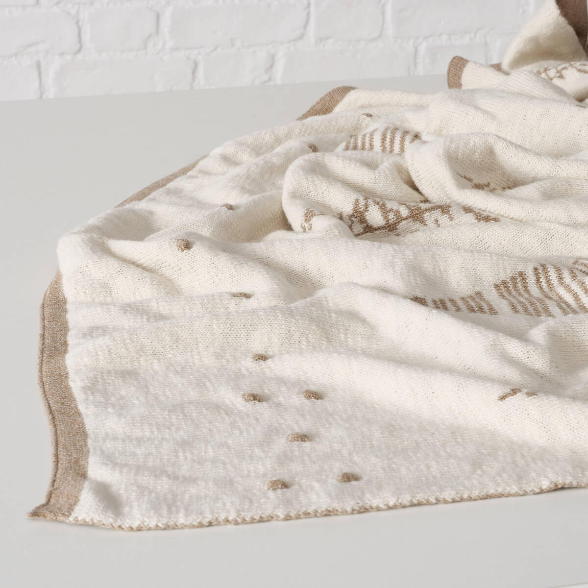 KUSCHELDECKE Martje 170/120 cm - Beige, Textil (170/120cm) - Boltze Home