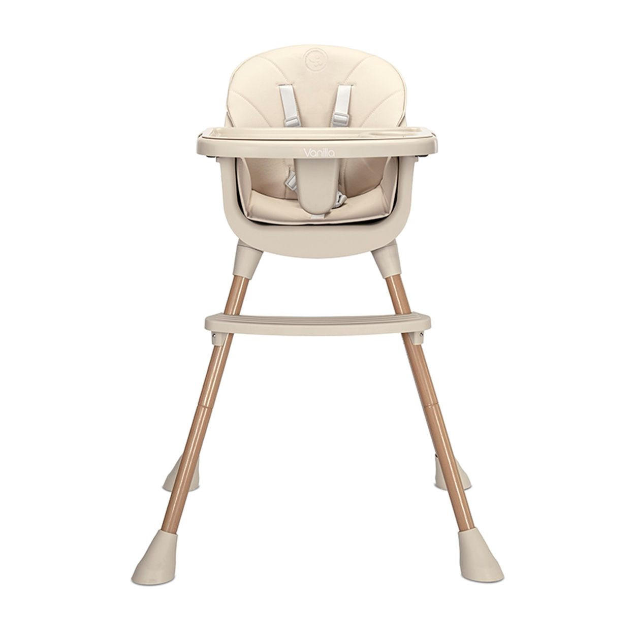 HOCHSTUHL Vanilla 3 in 1 beige Kinderstuhl, Tablett, Fußstütze, Gurt - Beige, Kunststoff (66/94/60cm) - Lorelli