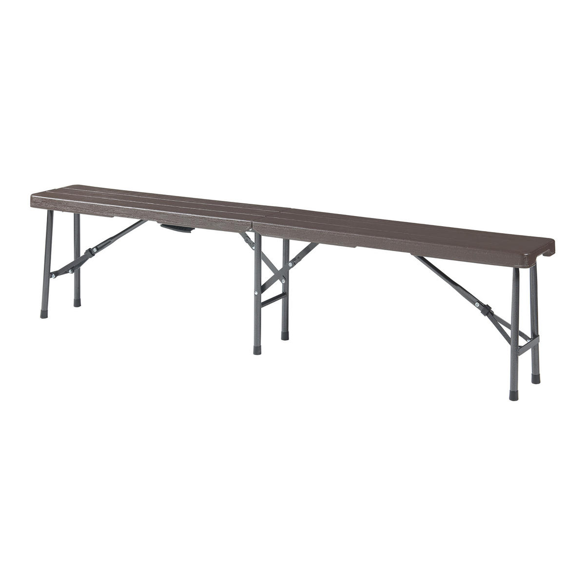 KLAPPBANK Lillestrøm - Dunkelbraun, Kunststoff/Metall (180/43/25cm) - [en.casa]