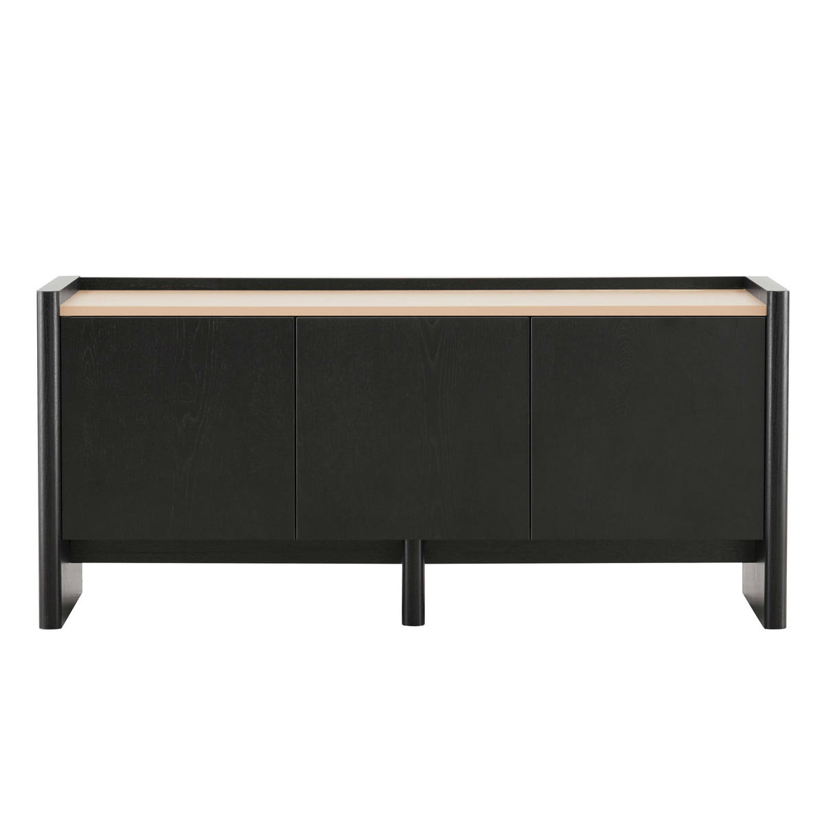 TV-SCHRANK 120 cm, schwarzes Holz - Schwarz, Holz (40/55/120cm) - Oviala
