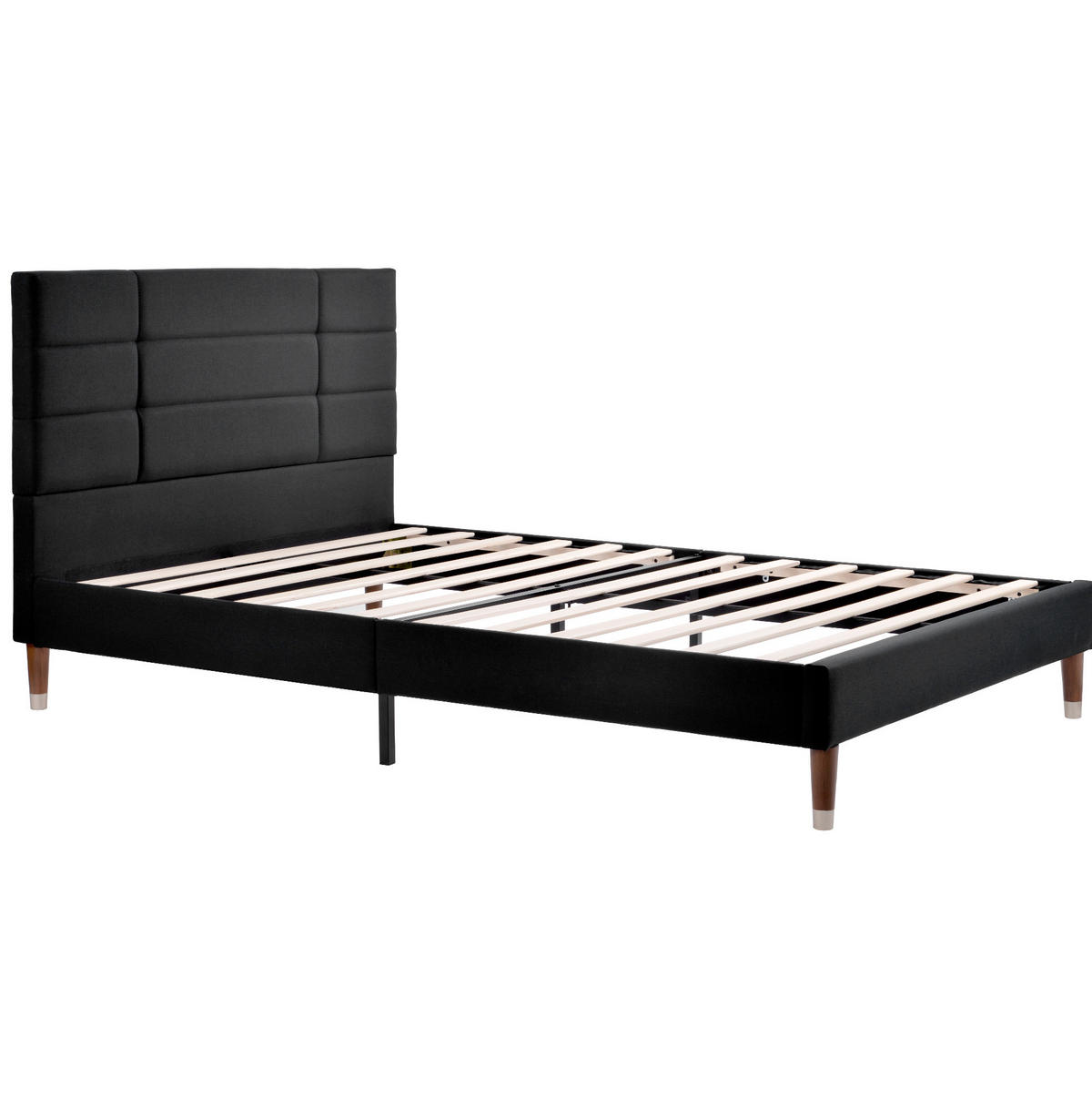 POLSTERBETT 140/200 cm mit Matratze, Lattenrost und 7-Zonen-Komfort, Schwarz - Schwarz, Holz (140/140cm) - Redom