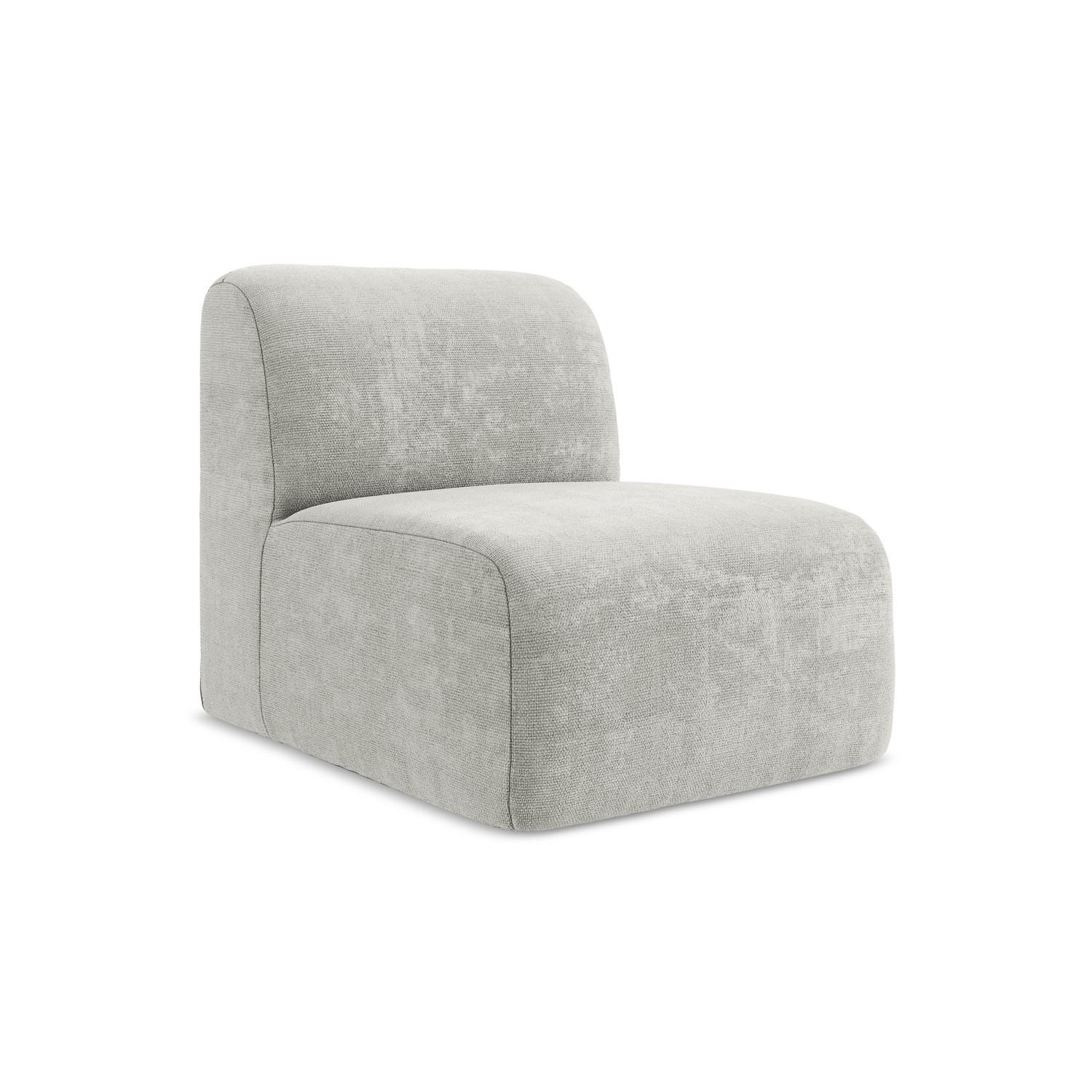 SOFAELEMENT Chenille Stoff Grau - Hellgrau/Schwarz, Holzwerkstoff/Kunststoff (70/75/94cm) - LaMiaSofa