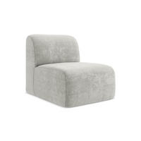 SOFAELEMENT Chenille Stoff Grau - Hellgrau/Schwarz, Holzwerkstoff/Kunststoff (70/75/94cm) - LaMiaSofa