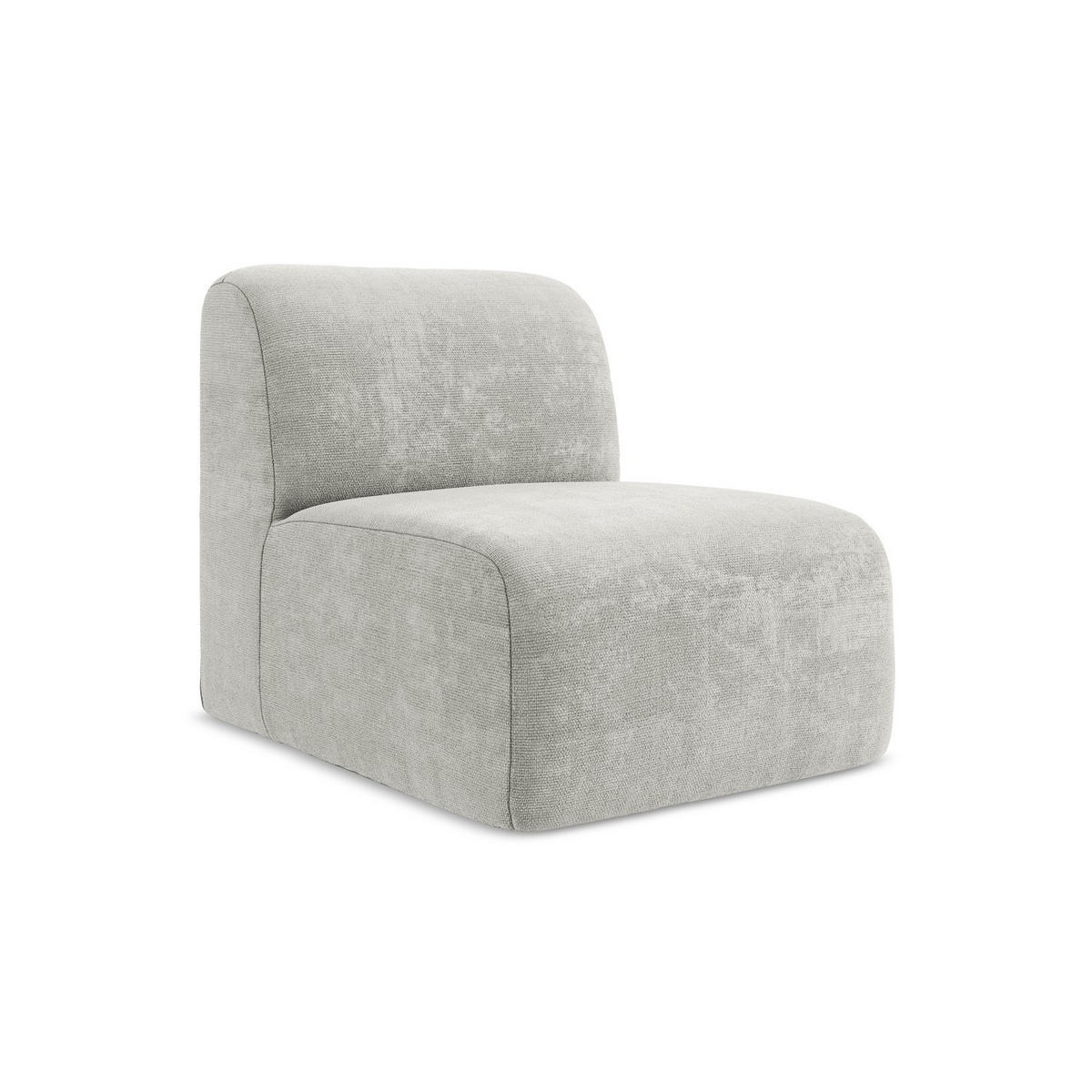SOFAELEMENT Chenille Stoff Grau - Hellgrau/Schwarz, Holzwerkstoff/Kunststoff (70/75/94cm) - LaMiaSofa