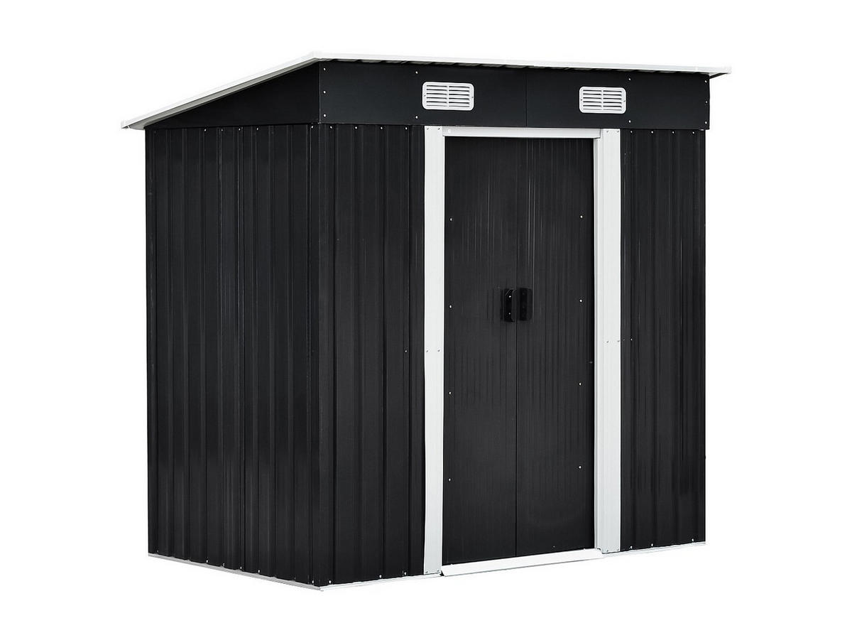SCHREBERGARTENHAUS - 183 cm x 109 cm - metall - anthrazitgrau Manso - Anthrazit, Metall (183/170/109cm) - Vente-Unique