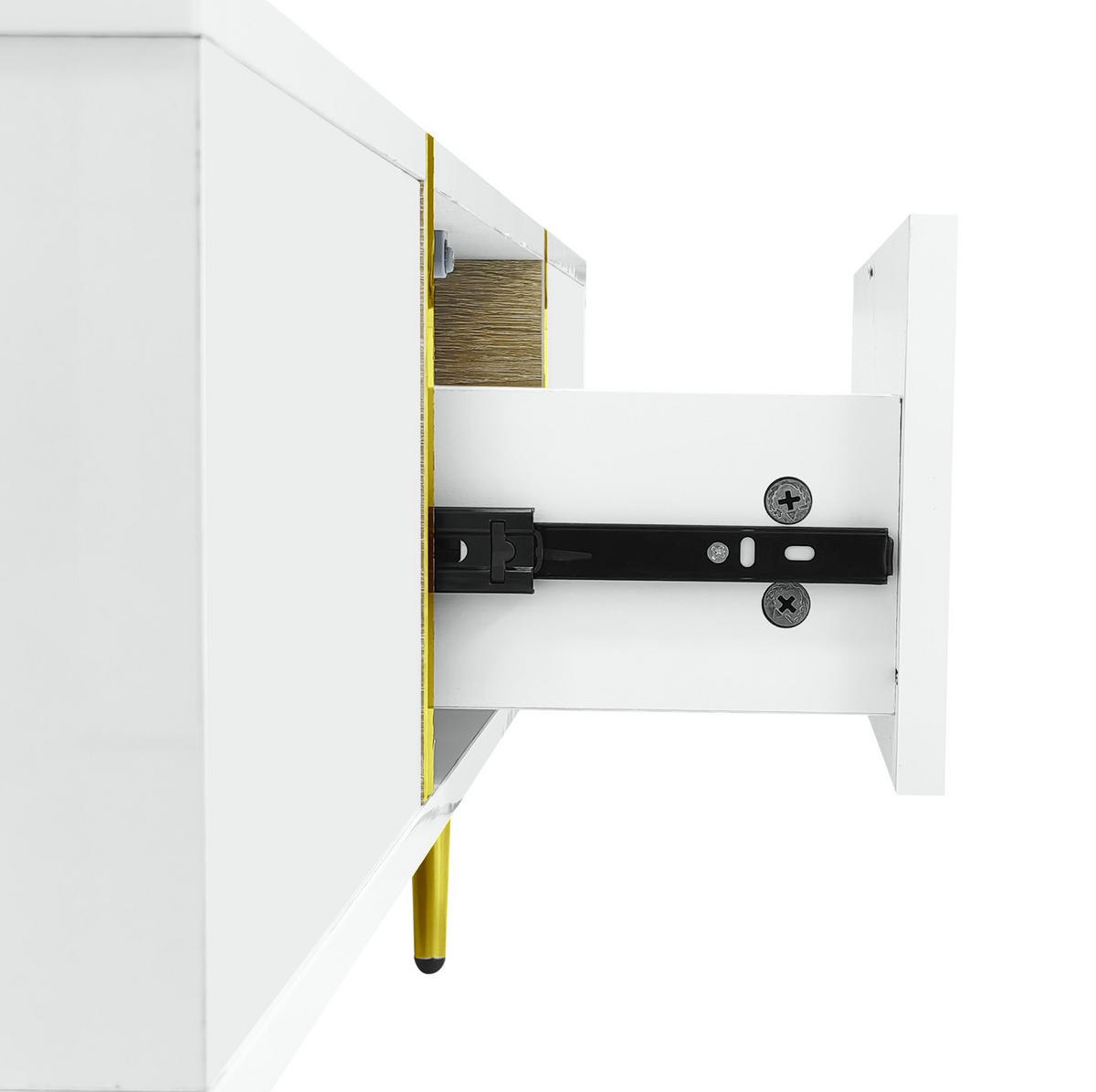 COUCHTISCH aus MDF 100/60/41,5 cm mit 2 Schubladen und Hochglanz-Oberfläche, Weiß - Weiß, Holzwerkstoff (100/60/41.5cm) - Redom