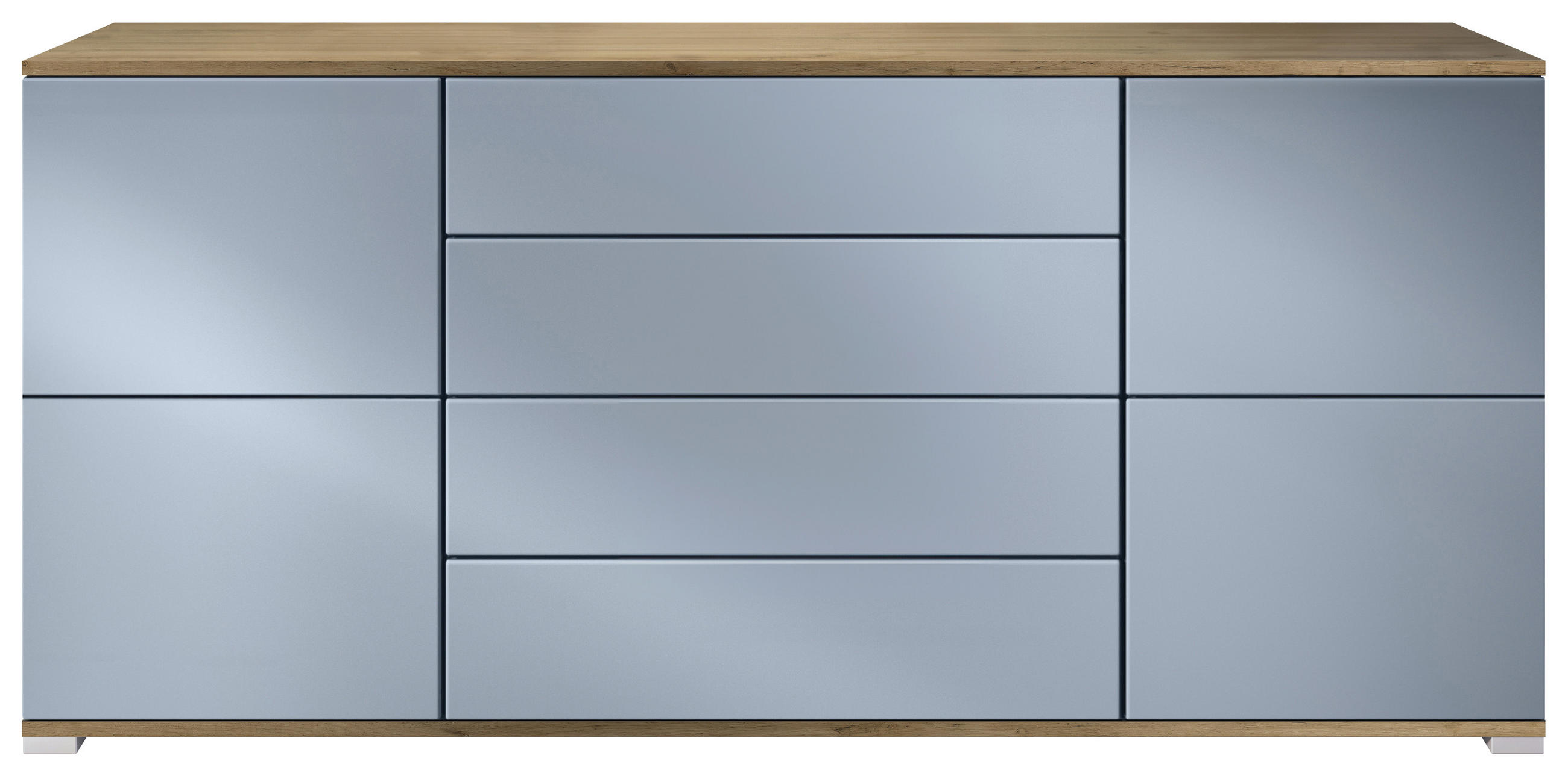SIDEBOARD Rova Denim matt - Pastellblau, Holzwerkstoff (166.5/75.5/35cm) - Vladon