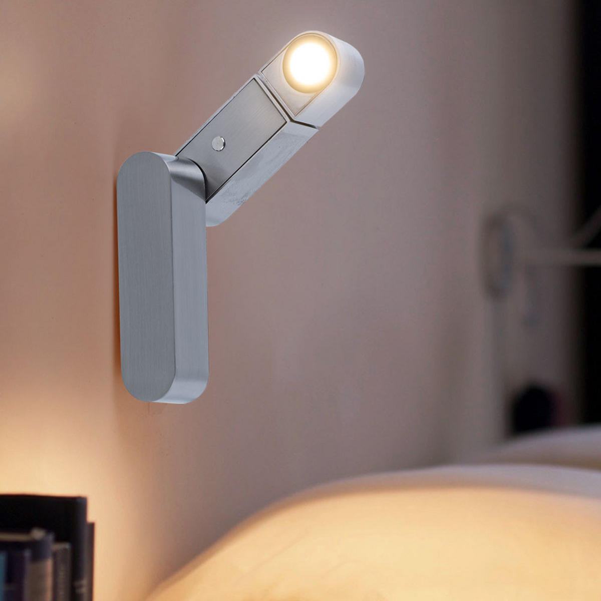 LED WANDLEUCHTE GUFA Silber Matt - Silberfarben, Kunststoff (7.5/23.5/14cm) - Globo Lighting