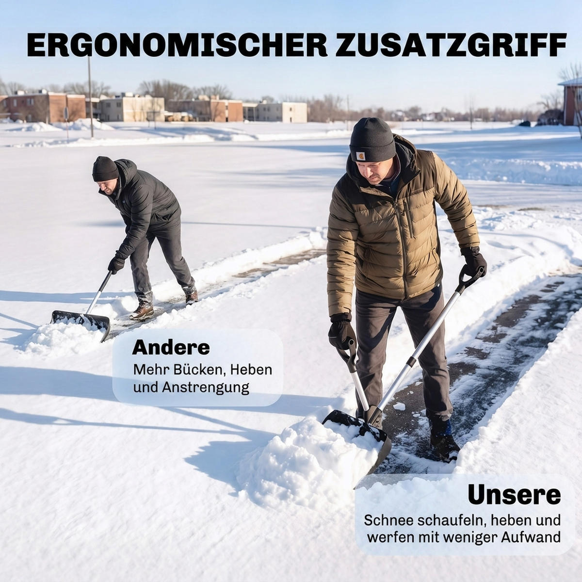 SCHNEESCHIEBER Aluminium Kunststoff Schwarz - Schwarz, Metall (37/135/45cm) - Outsunny