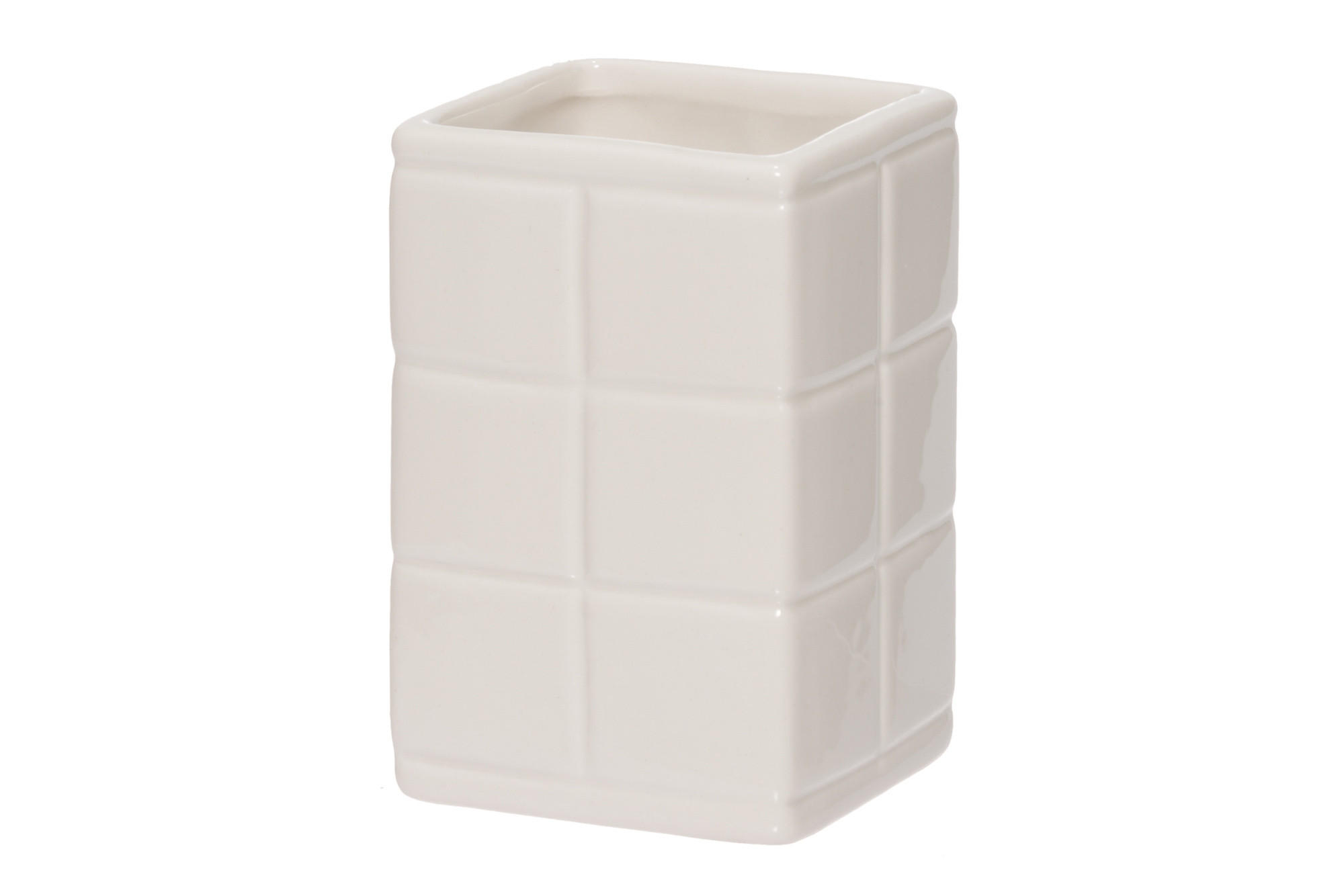 ZAHNBÜRSTENBECHER Keramik Torino - Weiß, Keramik (7/10.5/7cm)
