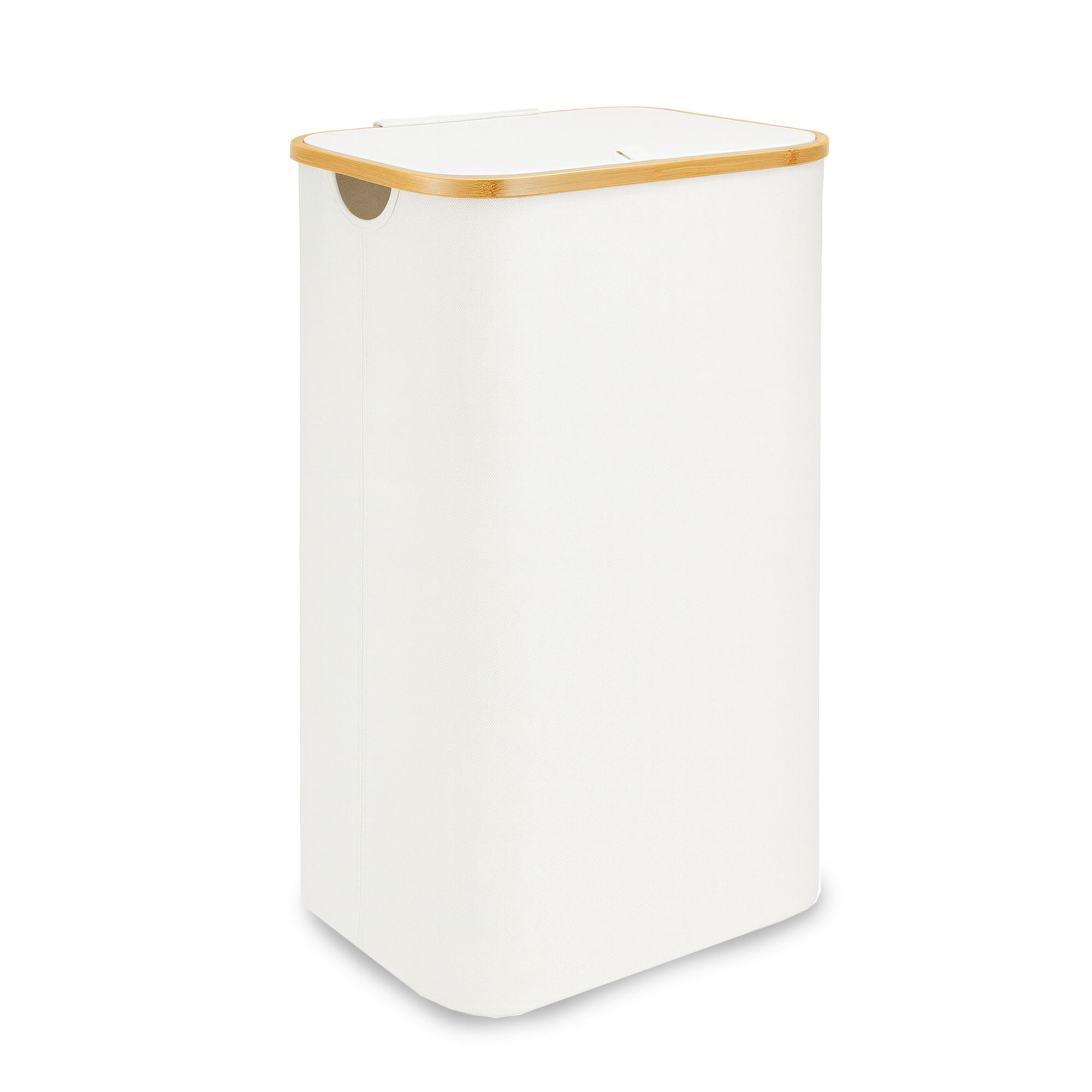 WÄSCHEKORB mit herausnehmbarer Tasche - 41x37x71cm - Weiß - Weiß, Textil (41/71/34cm) - Bestlivings