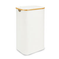 WÄSCHEKORB mit herausnehmbarer Tasche - 41x37x71cm - Weiß - Weiß, Textil (41/71/34cm) - Bestlivings