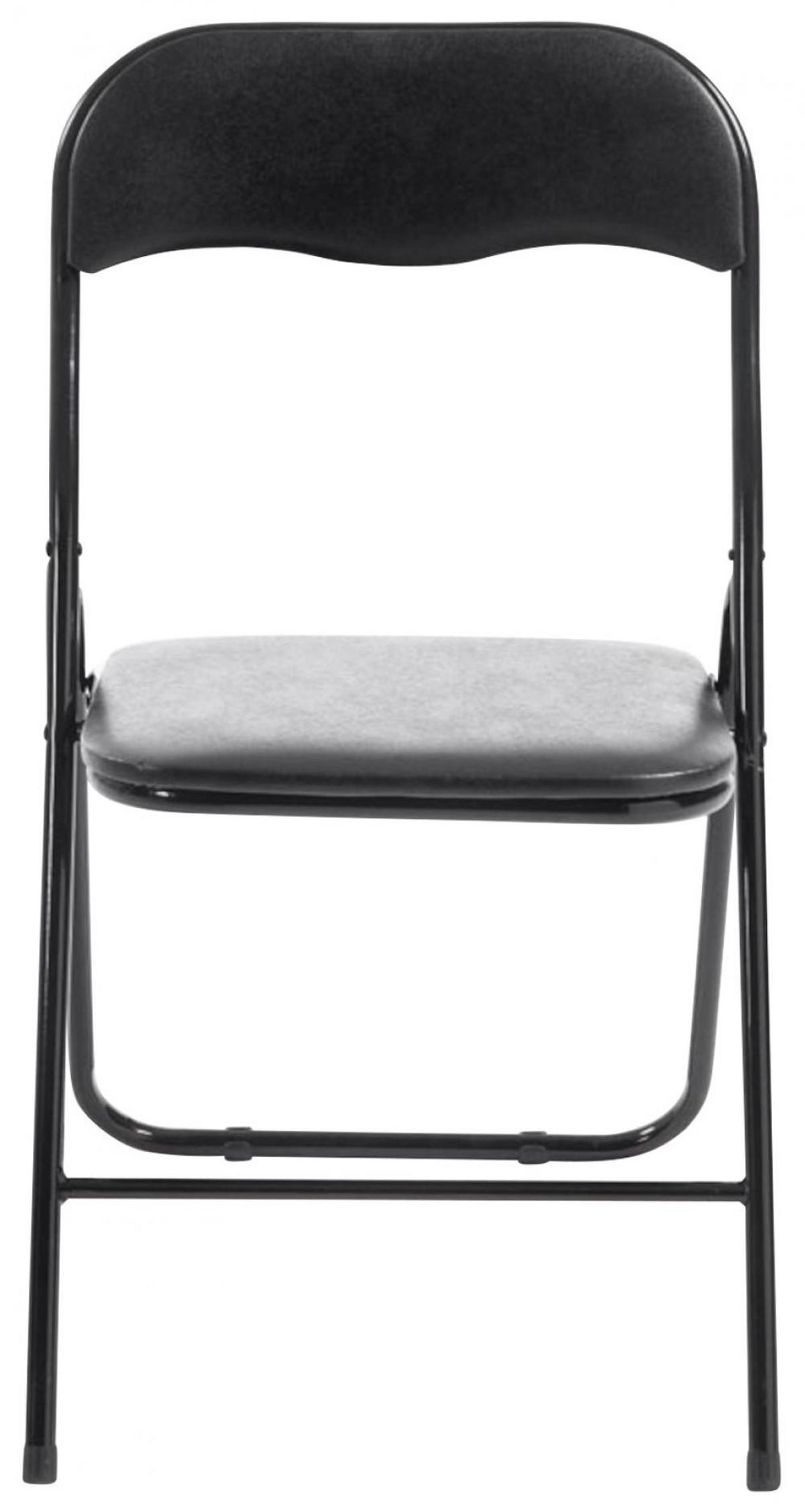 BESUCHERSTUHL 4er Set Lederlook schwarz/schwarz - Schwarz, Textil/Metall (45/78/45cm) - CLP