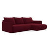 ECKSOFA mit Schlaffunktion Samt Stoff Rot - Bordeaux/Rot, Kunststoff/Textil (240/148cm) - Makamii