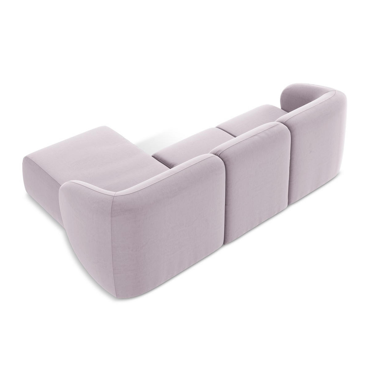 ECKSOFA Rechts Samt Stoff Violett - Flieder/Schwarz, Holzwerkstoff/Kunststoff (248/166cm) - LaMiaSofa