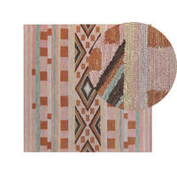 TEPPICH geflochten Yomra 200/200 cm - Multicolor, Textil (200/200cm) - Beliani