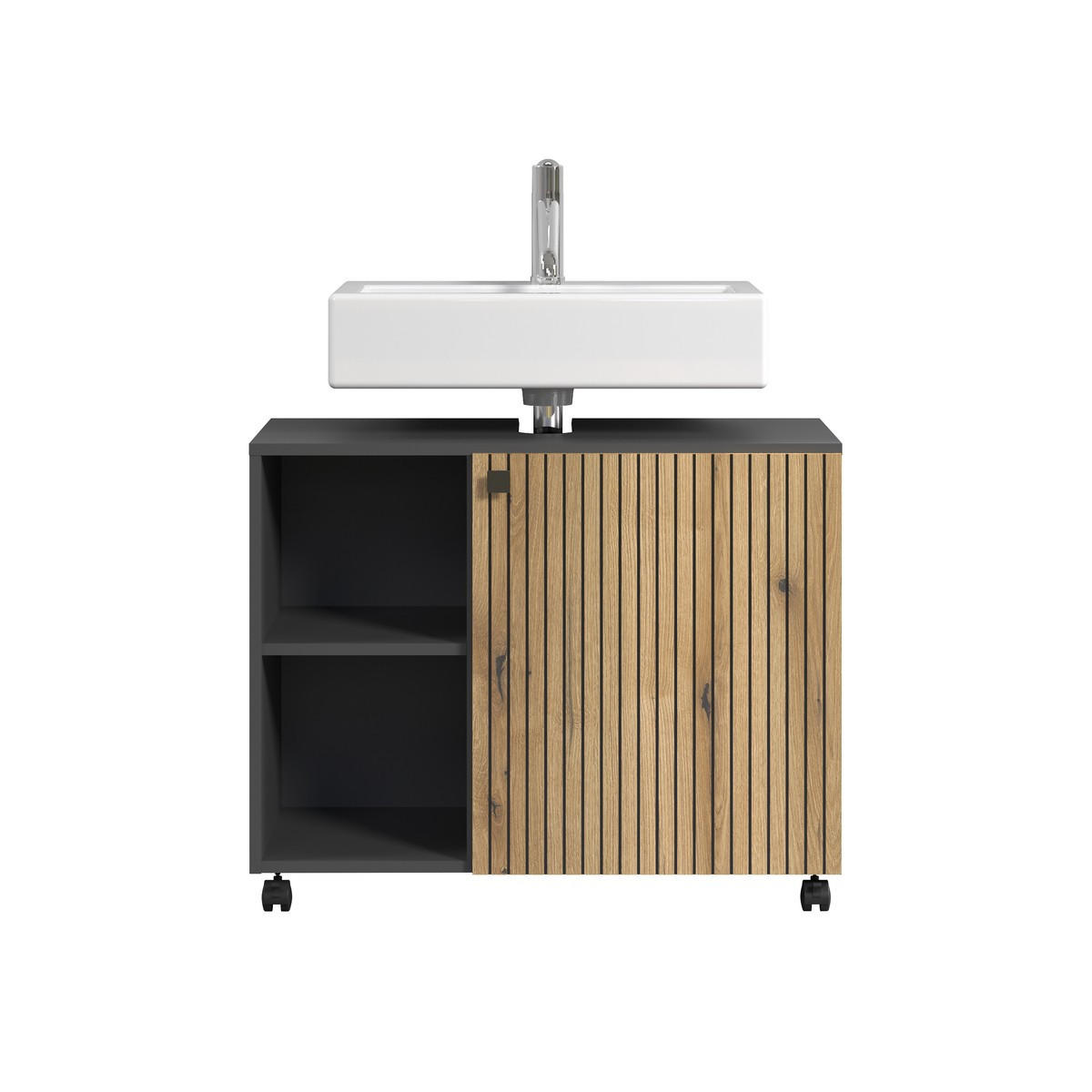 WASCHBECKENUNTERSCHRANK PureBliss Anthrazit - Anthrazit, Holzwerkstoff (80/64/42cm) - Trendteam