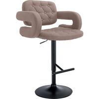 BARHOCKER Dublin 65-85 cm schwarz taupe - Taupe, Textil (62/103/55cm) - furnicato