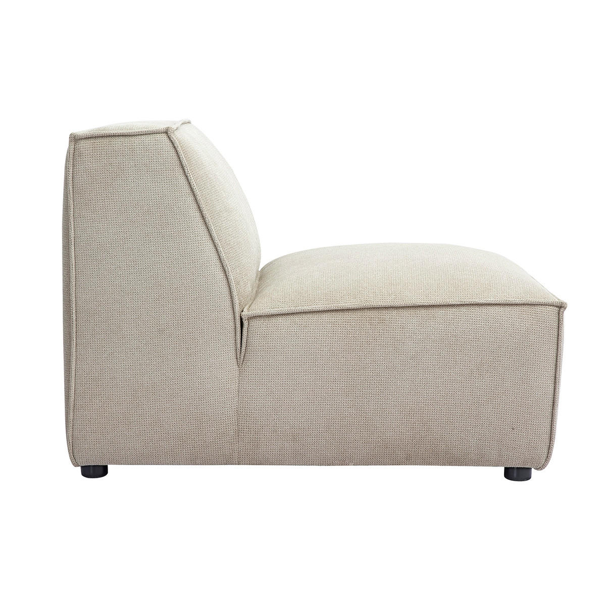 MODUL Rechts Beige Samt-Effekt SPLIT - Beige, Textil (101/70.5/83cm) - Miliboo