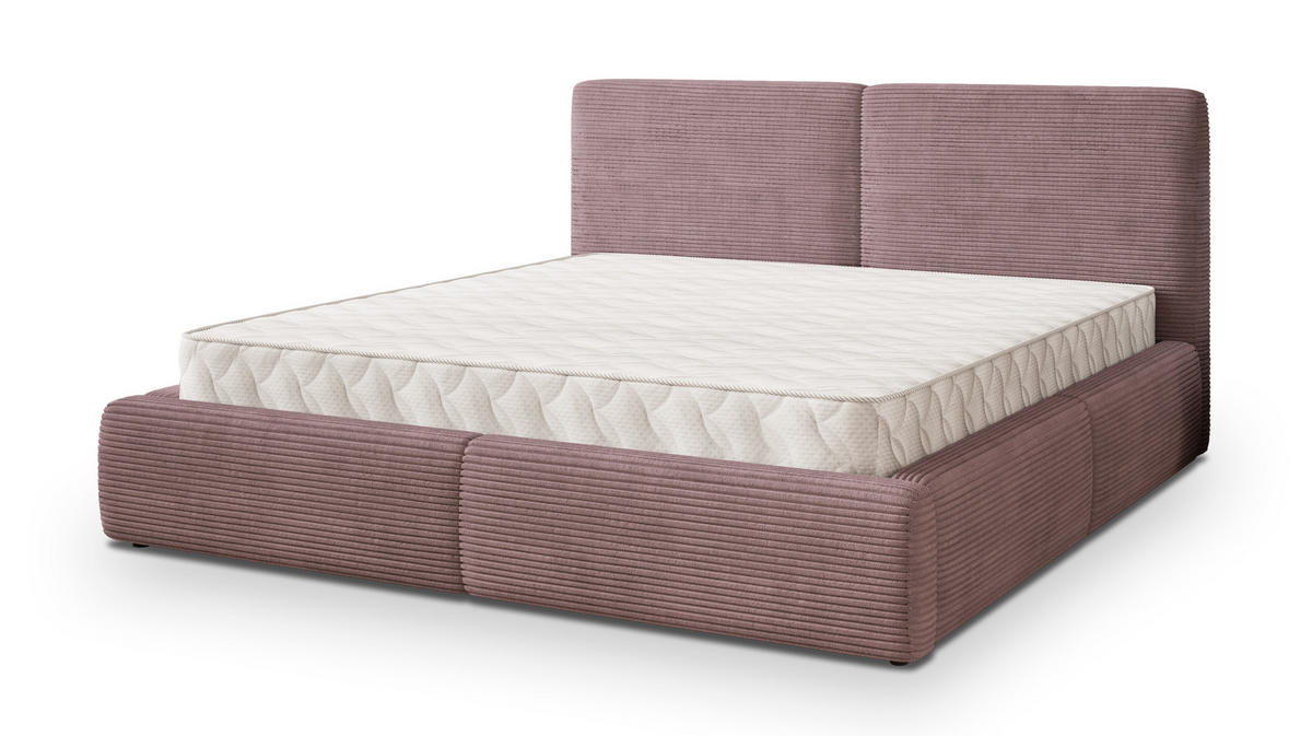 POLSTERBETT FELURO 160x200 cm mit Bettkästen - Lila - Lila, Holz (160/200cm) - MASSENO
