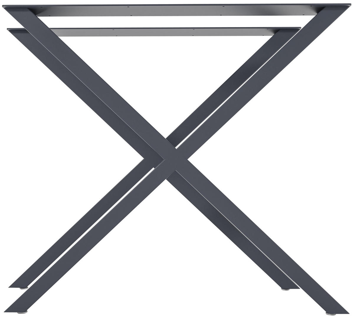 TISCHBEIN 2er Set Metall grau - Grau, Metall (8/72/70cm) - CLP
