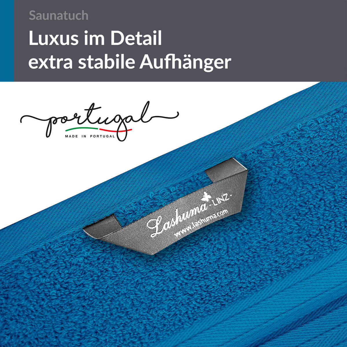 BADETUCH Linz Petrol Blau 100x200 cm - Petrol, Textil (100/200cm) - Lashuma