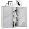 HIGHBOARD Cuba Türen in Hellgrau seidenmatt - Greige, Holzwerkstoff (130.5/105.5/35.5cm) - Vladon
