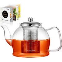 TEEKANNE mit Siebeinsatz 800 ml Borosilikatglas Hitzebeständig - Transparent, Glas (20/12.5cm)