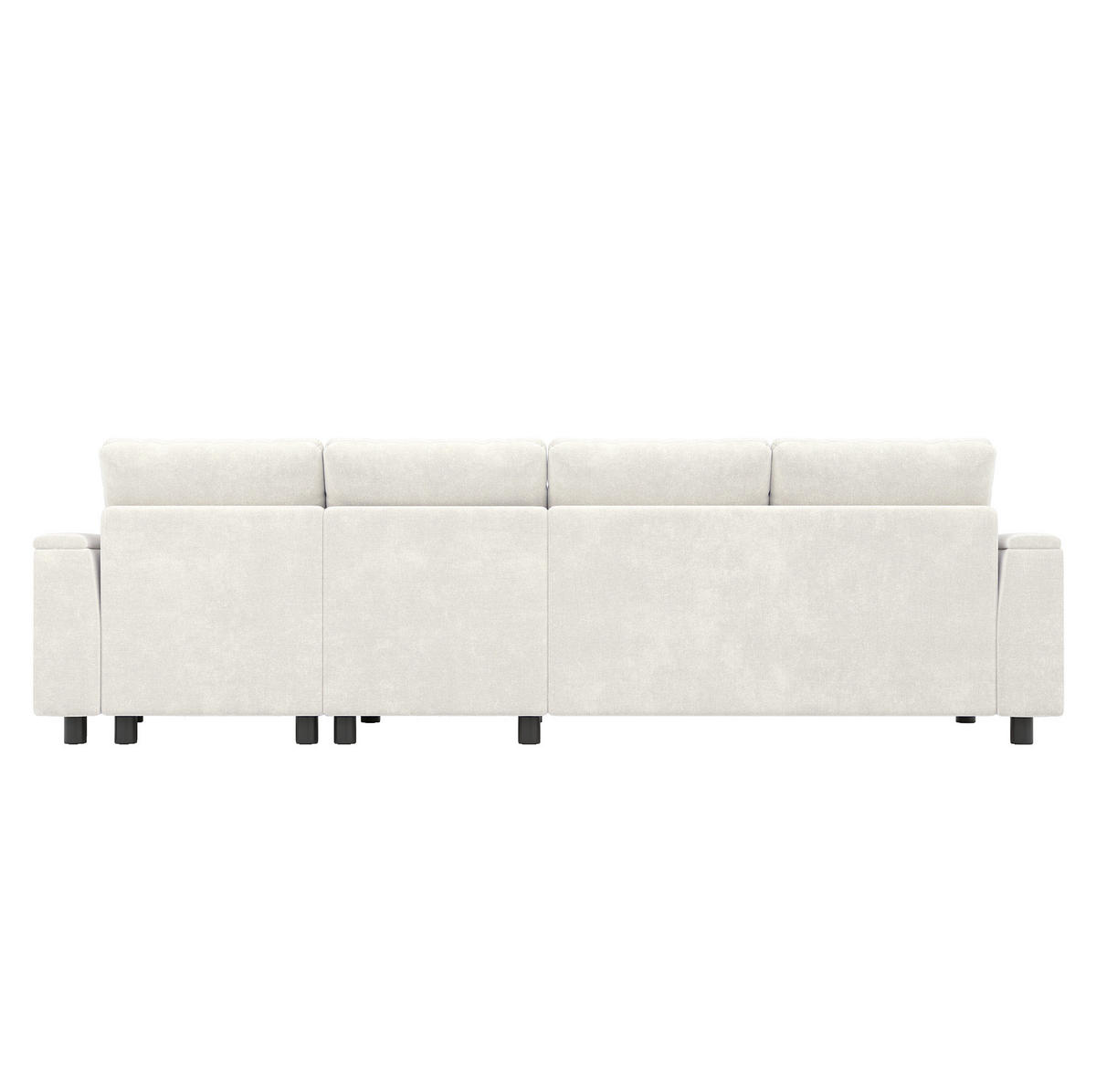 ECKSOFA 280/137/84 cm Beige aus Chenille mit Schlaffunktion und Stauraum - Beige, Textil (137/280cm) - OKWISH