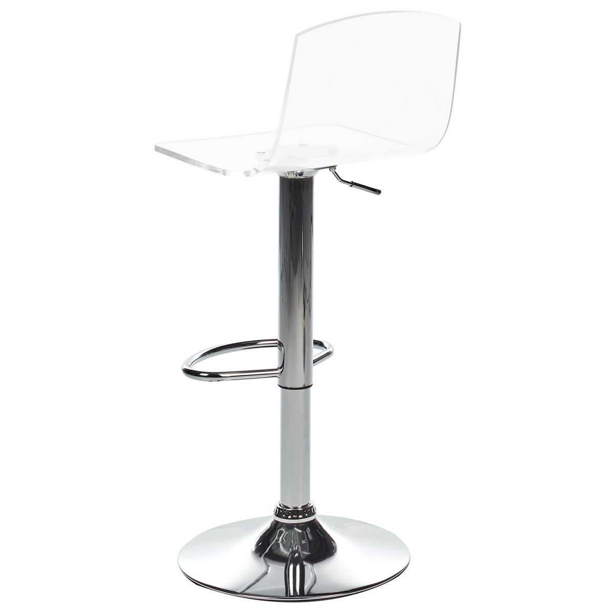 DREHHOCKER 2er-Set Transparent Imola - Transparent/Silberfarben, Kunststoff (38/82/43cm) - Beliani