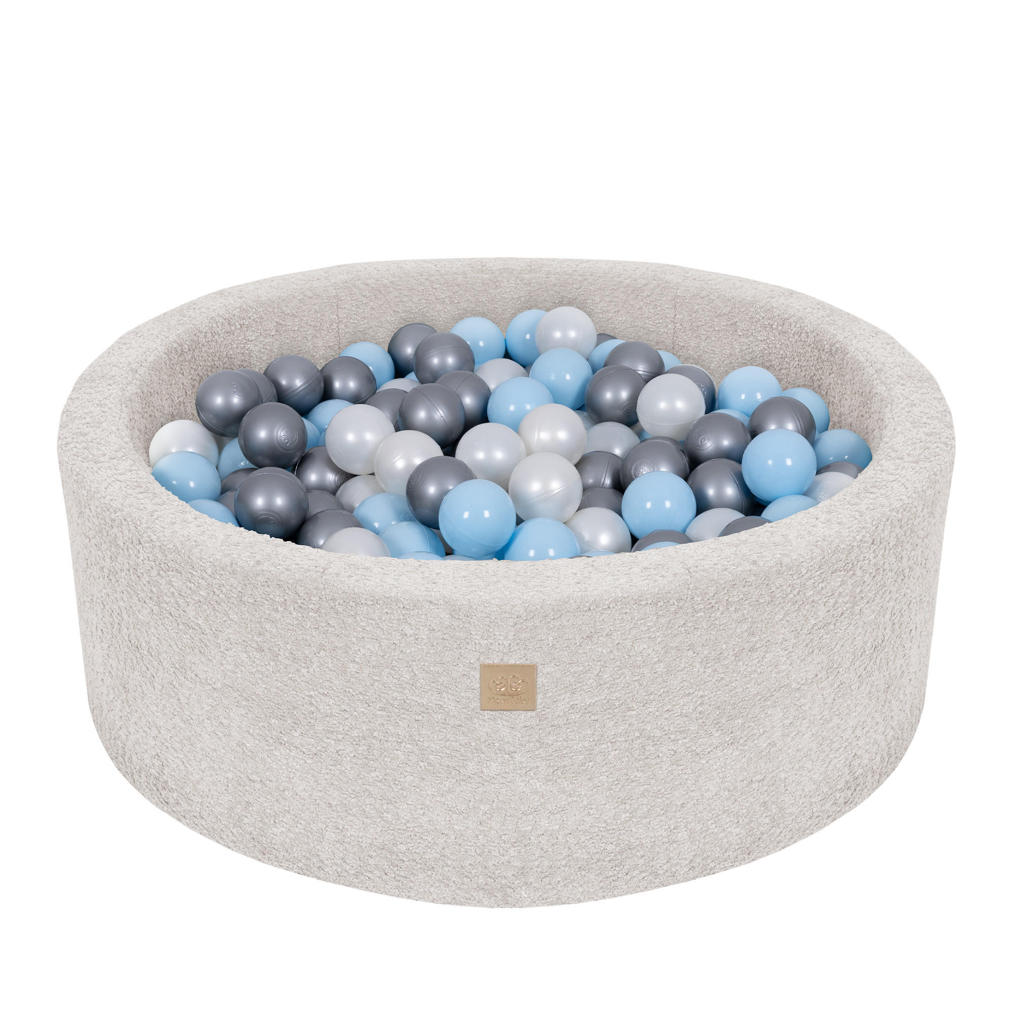 BÄLLEBAD für Kinder, Boucle, Ecru - Ecru/Koralle, Textil (90/30/90cm) - MeowBaby