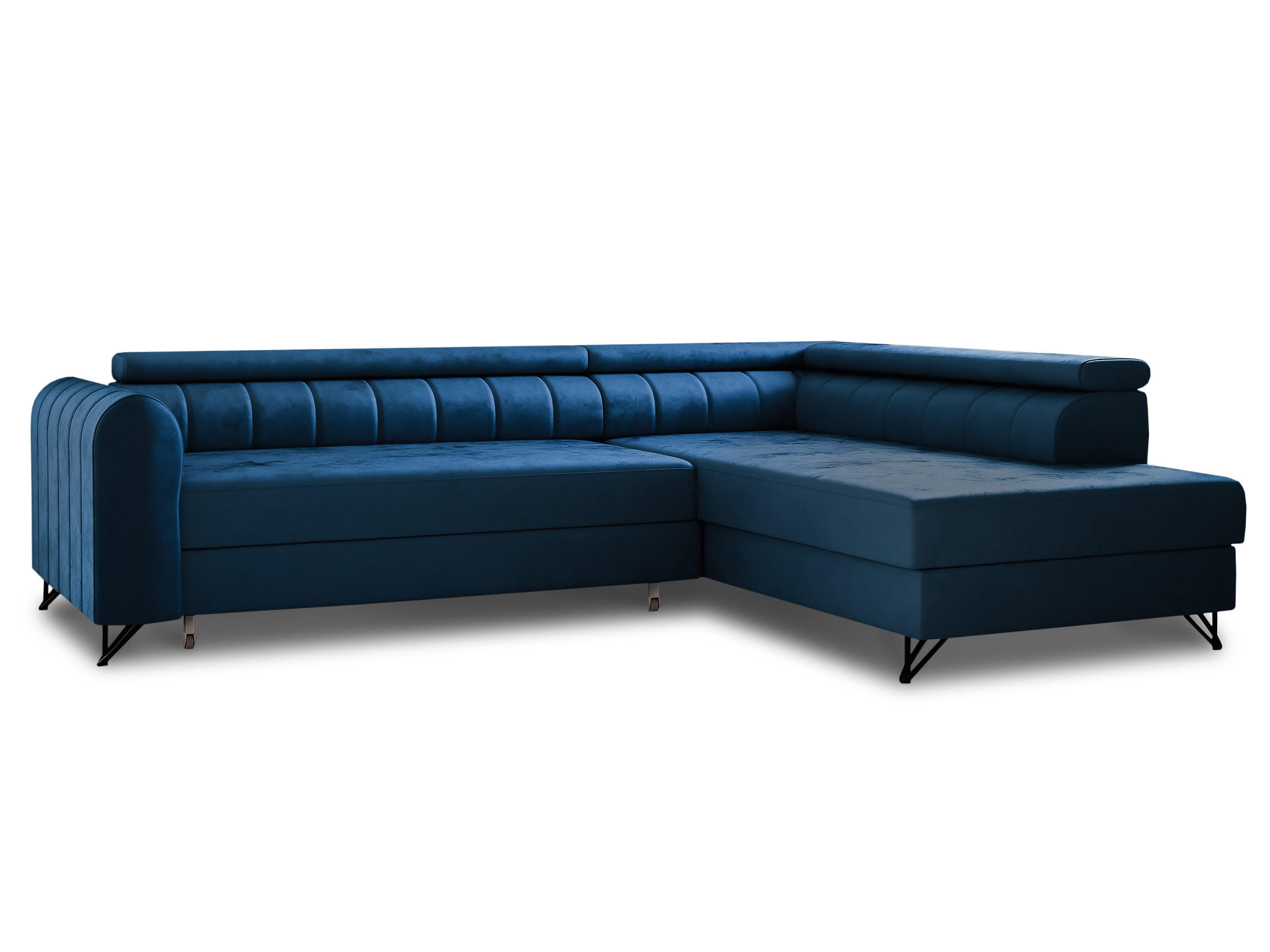 ECKSOFA Alice, Seite: Rechts - Blau, Holz/Textil (250/179cm) - Sofnet