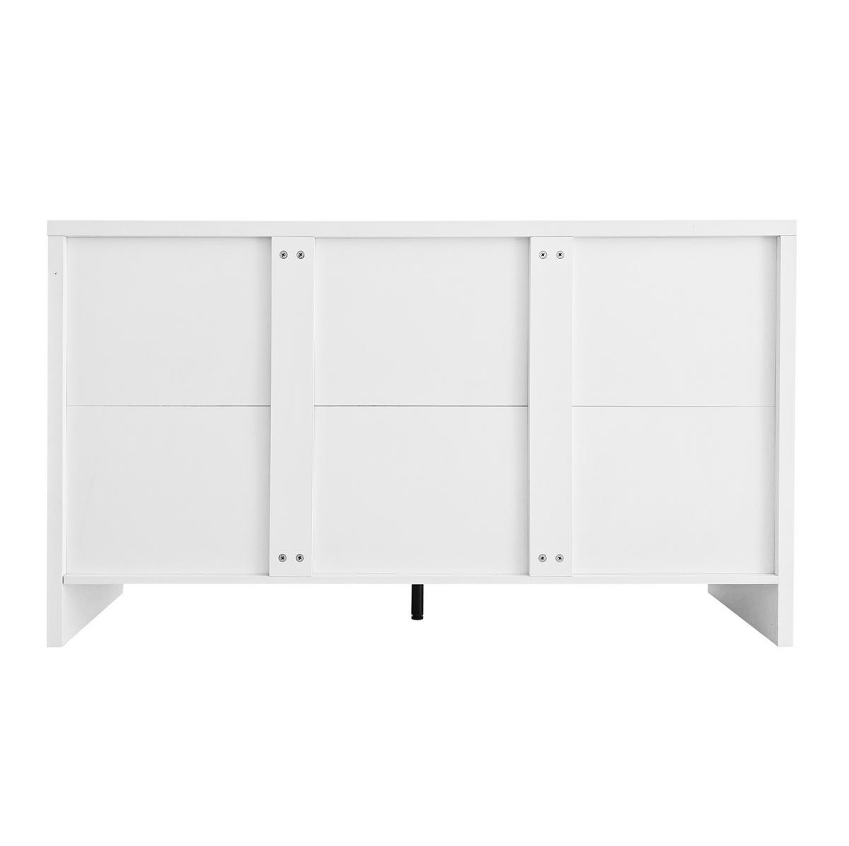SIDEBOARD 140/38/80 cm in Weiß mit 4 Türen und verstellbaren Einlegeböden - Weiß, Holzwerkstoff (140/80/38cm) - Flora Grace