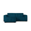 ECKSOFA links Kendal aus Samt marineblau 4 Sitzplätze - Blau, Textil (173/256cm) - Micadoni