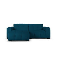 ECKSOFA links Kendal aus Samt marineblau 4 Sitzplätze - Blau, Textil (173/256cm) - Micadoni