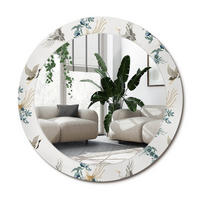 SPIEGEL Rund Ø 70 cm mit Aufdruck - Multicolor, Glas (70/70/0.4cm) - Wallfluent