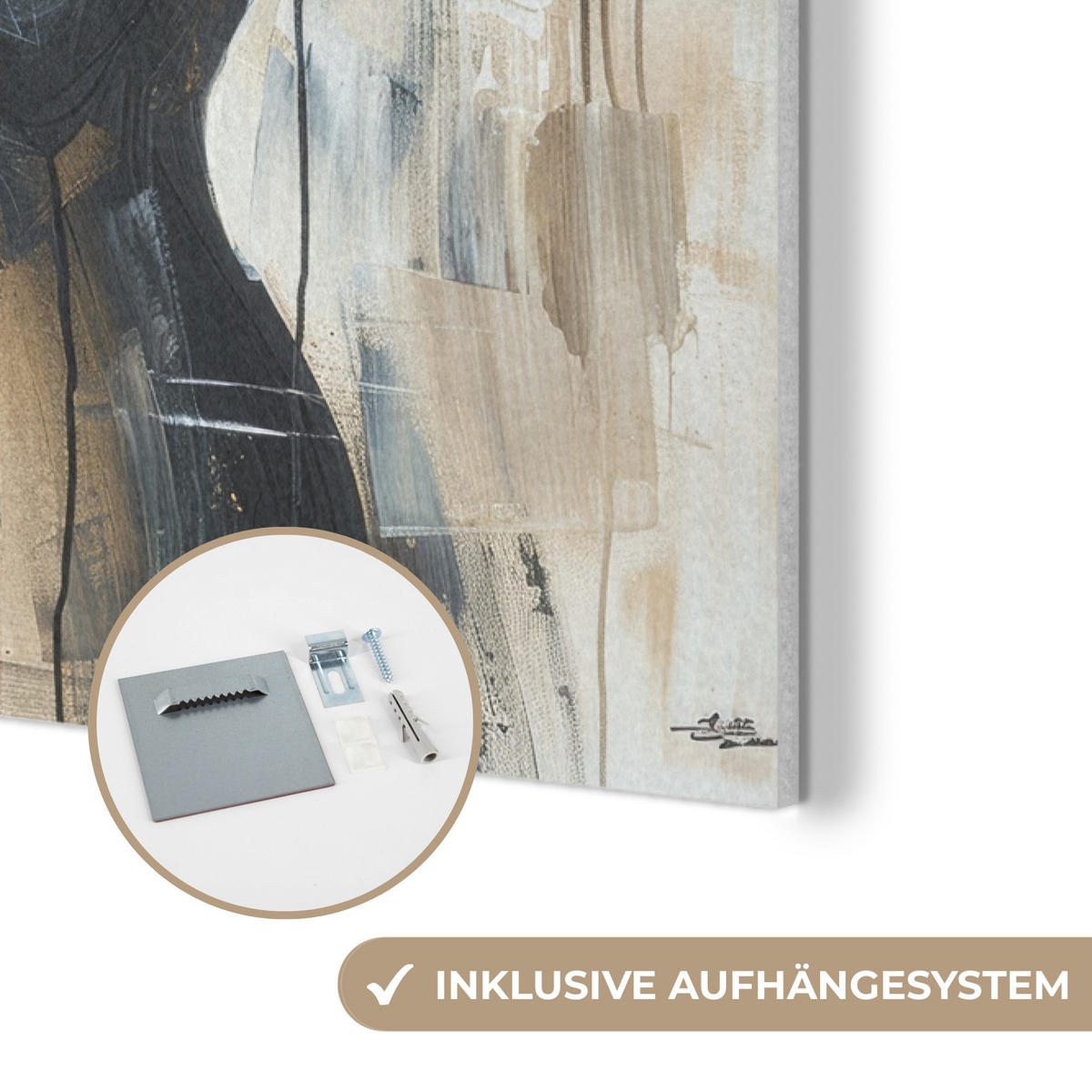AKUSTIKBILD Abstrakt - Liebe - Schwarz und weiß - Modern Wanddeko 60x90 cm - Schwarz, Kunststoff (60/90/0.9cm) - MuchoWow
