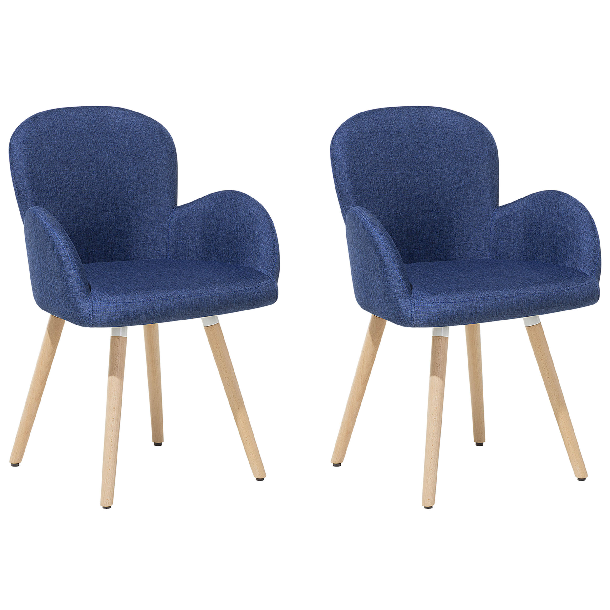 STUHL 2er-Set Polsterbezug Blau Brookville - Blau, Holz/Textil (43/83/52cm) - Beliani