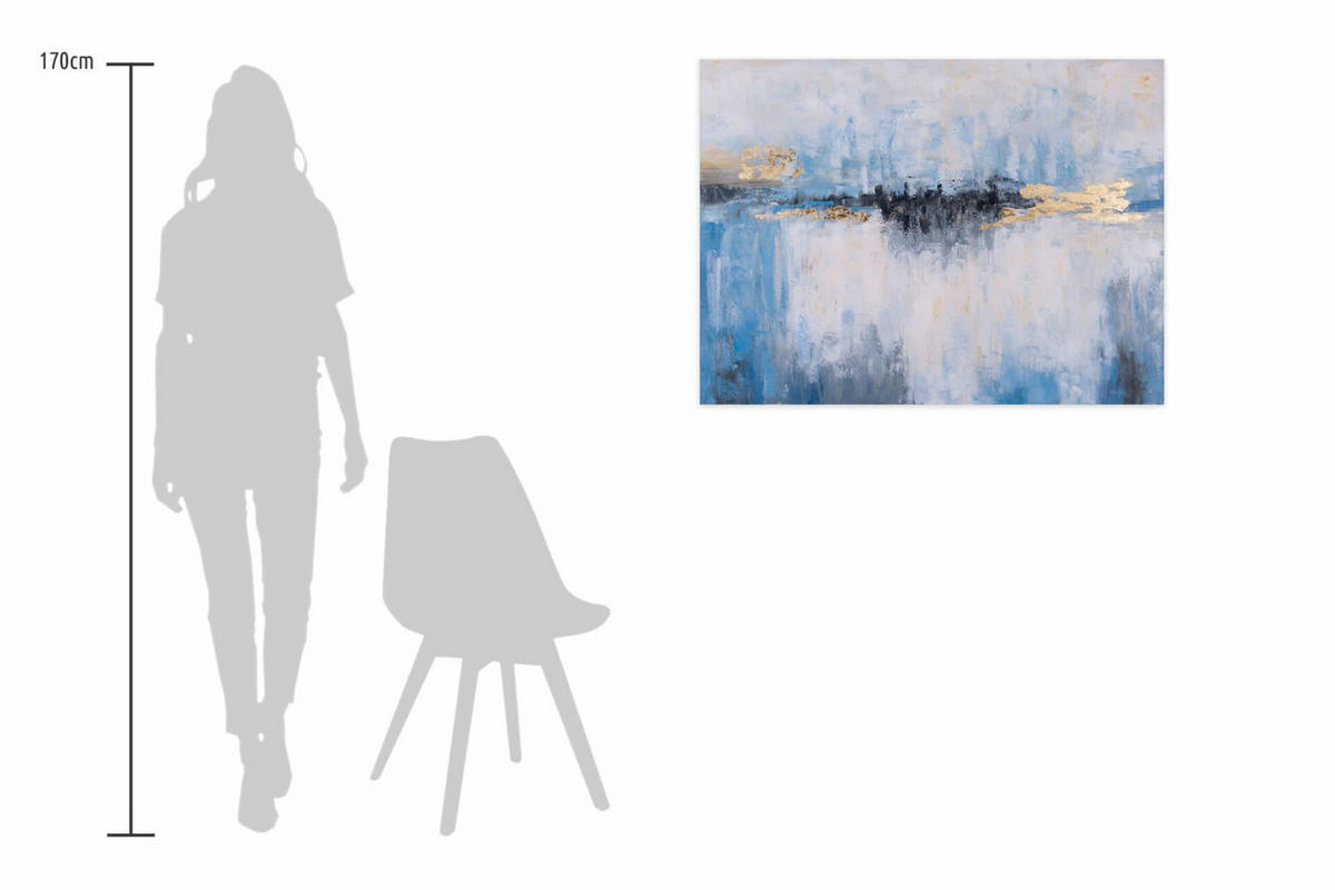 ACRYLBILD HANDGEMALT 100/75 cm - Blau/Weiß, Holz/Textil (100/75cm) - KUNSTLOFT