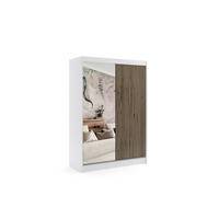 KLEIDERSCHRANK VILAN mit Spiegel/LED - 150 cm - Weiß|Eiche Wotan - Eiche Wotan/Weiß, Holzwerkstoff (150/215/61cm) - ALTDECOR
