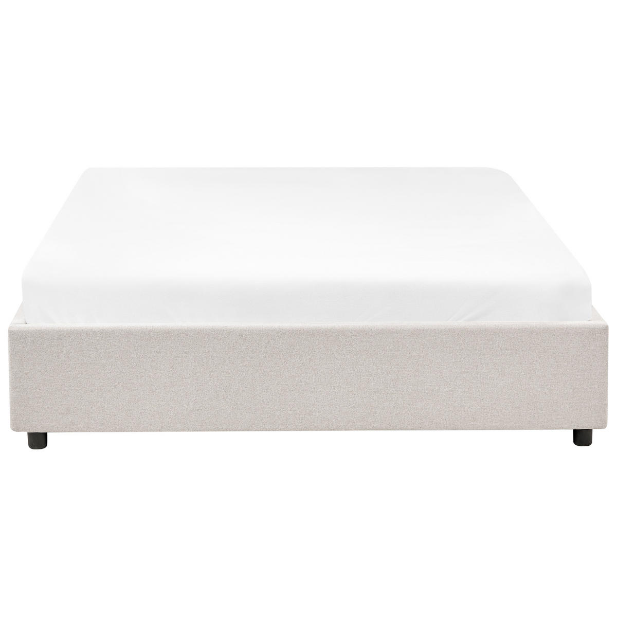 BETT mit Schubladen ohne Kopfteil 160/200 cm Stoff Hellbeige Prades - Beige, Textil (160/200cm) - Beliani