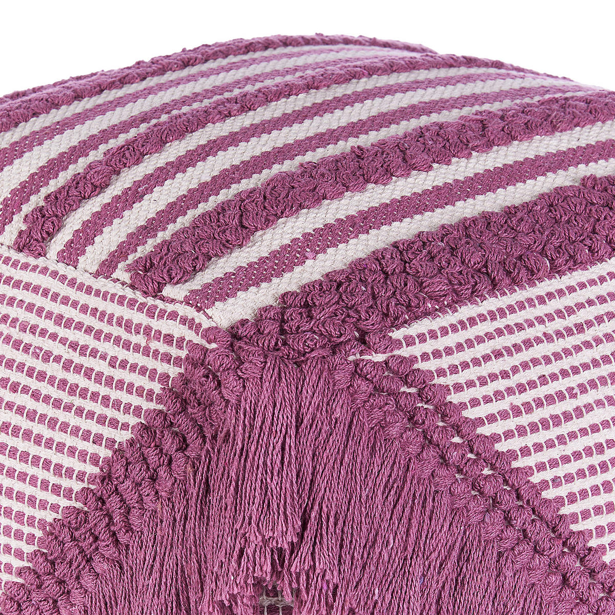 POUF Kochi 42/44/40 cm - Pink, Kunststoff/Textil (44/40/42cm) - Beliani